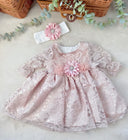 Svečani set za bebe - nježno ružičasta