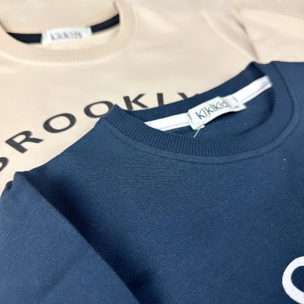 Kinder T-Shirt mit Brooklyn-Aufdruck - 100% Baumwolle - Größen 110-134