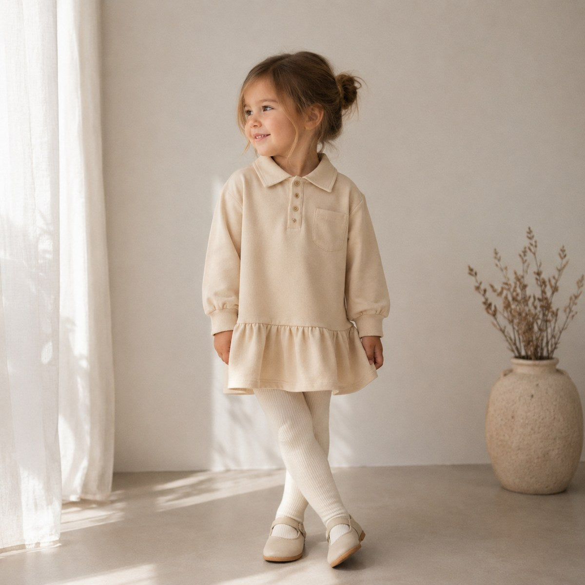 Vauva-Children's polo dress with ruffles