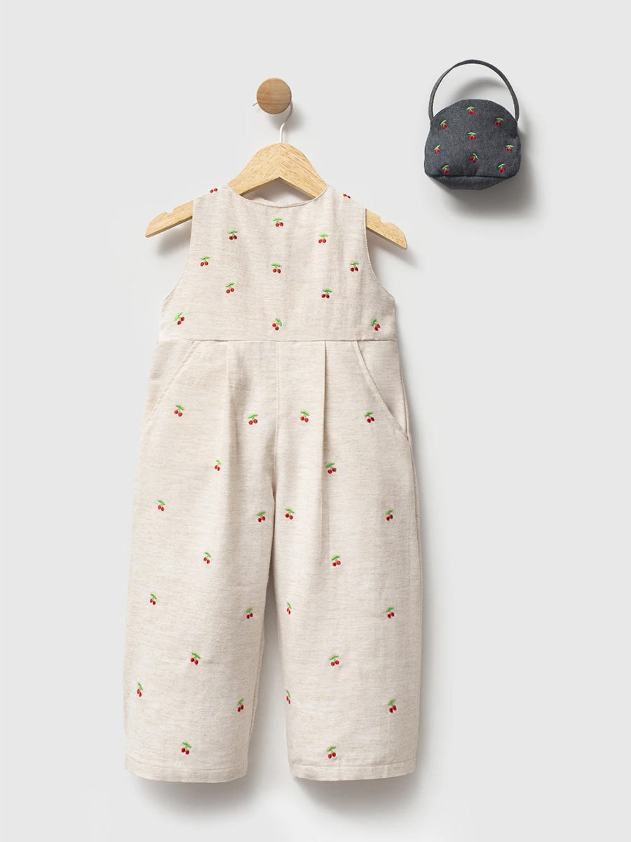 Cumino Cherry Embroidered dječji kombinezon