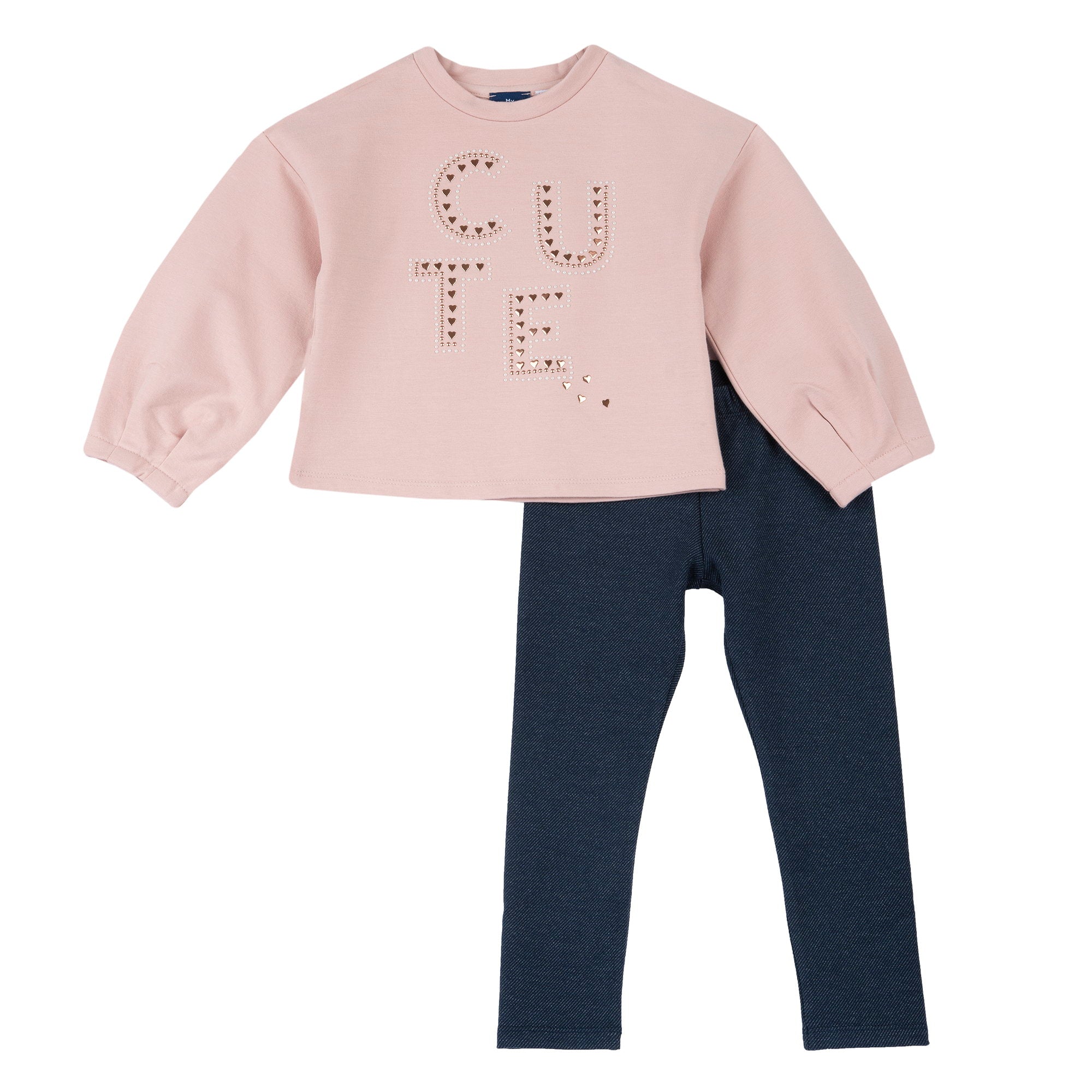 Chicco Set mit dekorativem Schriftzug – T-Shirt und Leggings