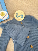 Poklon paket „It’s a Boy” – mekani pleteni set od prirodne vune