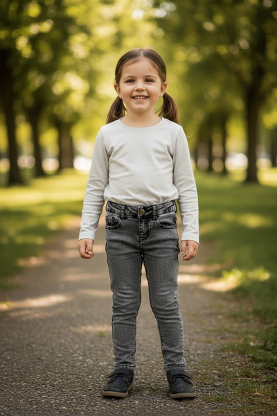 Graue Jeanshose für Mädchen