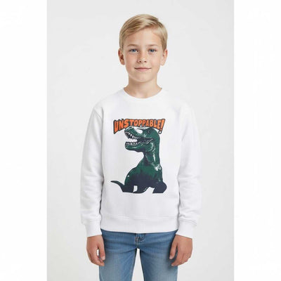 Kinder-T-Shirt „Unstoppable Dinosaur“ – 100 % Baumwolle – Größen 110-134