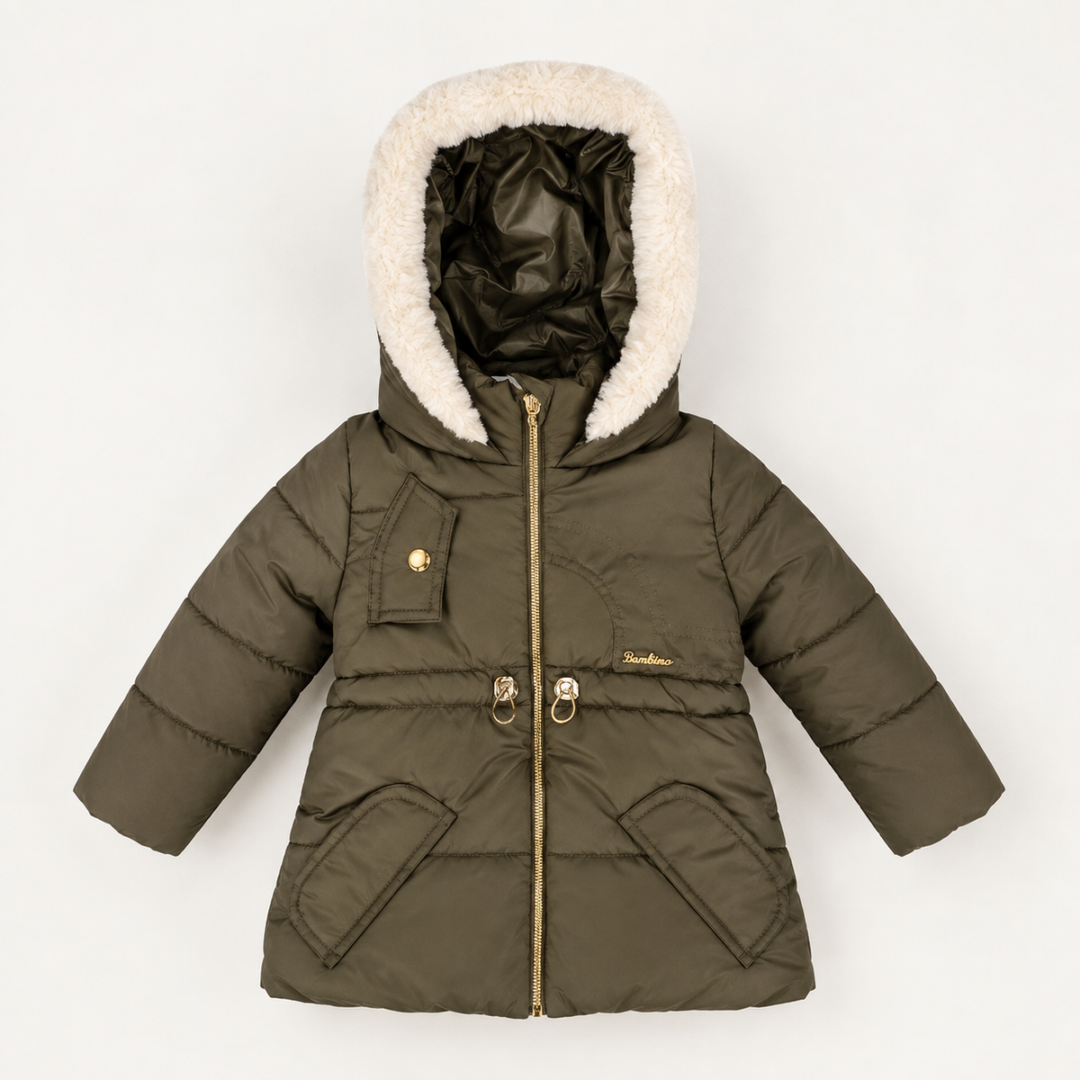 Winter jacket for girls with fur hood