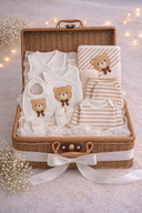 Baby-Set 56 – 10-teiliges Set „Teddystreifen“ | 100 % Baumwolle