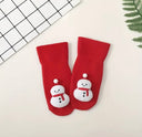 Christmas baby socks with snowman, unisex, 6–12 months