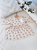 VAUVA Babykleid aus Bio-Baumwolle mit Schleife – Kirsch- und Blumenmotiv