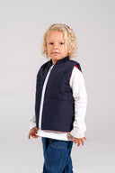 La'ciel Paris children's quilted vest - navy blue with red lining