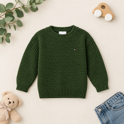 Tommy Hilfiger pulover- tamnozelen