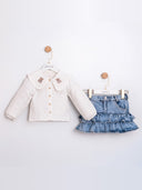 CUMINO zweiteiliges Set Bluse und Jeans mit Rüschen (2-5 JAHRE)