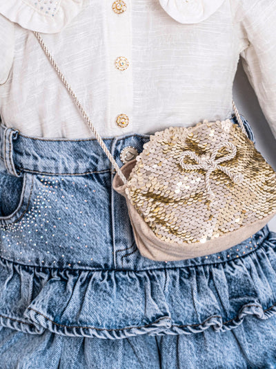 CUMINO zweiteiliges Set Bluse und Jeans mit Rüschen (2-5 JAHRE)
