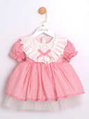 Cumino wunderschönes Kleid mit Rüschen und Spitze für Mädchen (6-24 Monate)