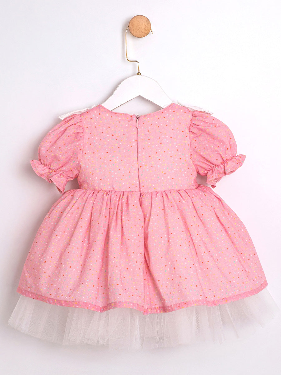 Cumino wunderschönes Kleid mit Rüschen und Spitze für Mädchen (6-24 Monate)