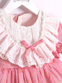 Cumino wunderschönes Kleid mit Rüschen und Spitze für Mädchen (6-24 Monate)