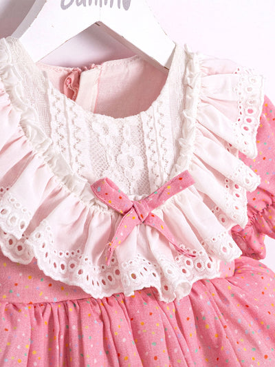 Cumino wunderschönes Kleid mit Rüschen und Spitze für Mädchen (6-24 Monate)