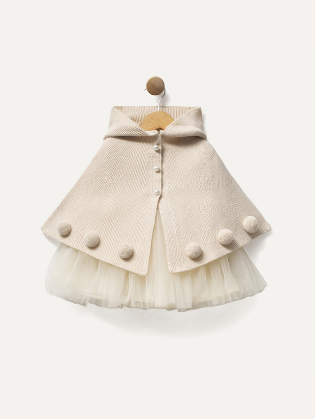 Cumino formal set with a dress and knitted cape