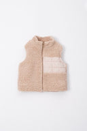 VAUVA children's fleece vest – Light brown and Dark brown (74-104)