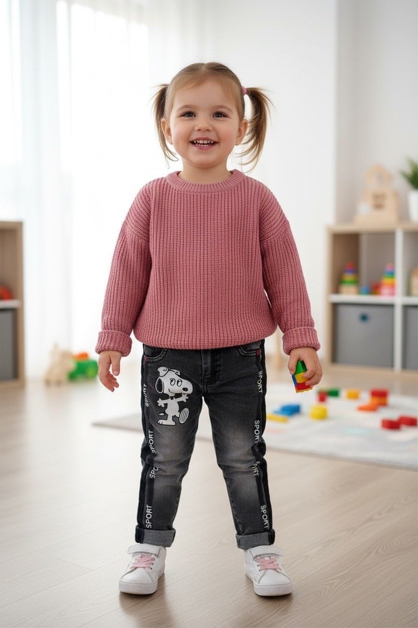 Dječje jeans hlače s motivom Snoopy