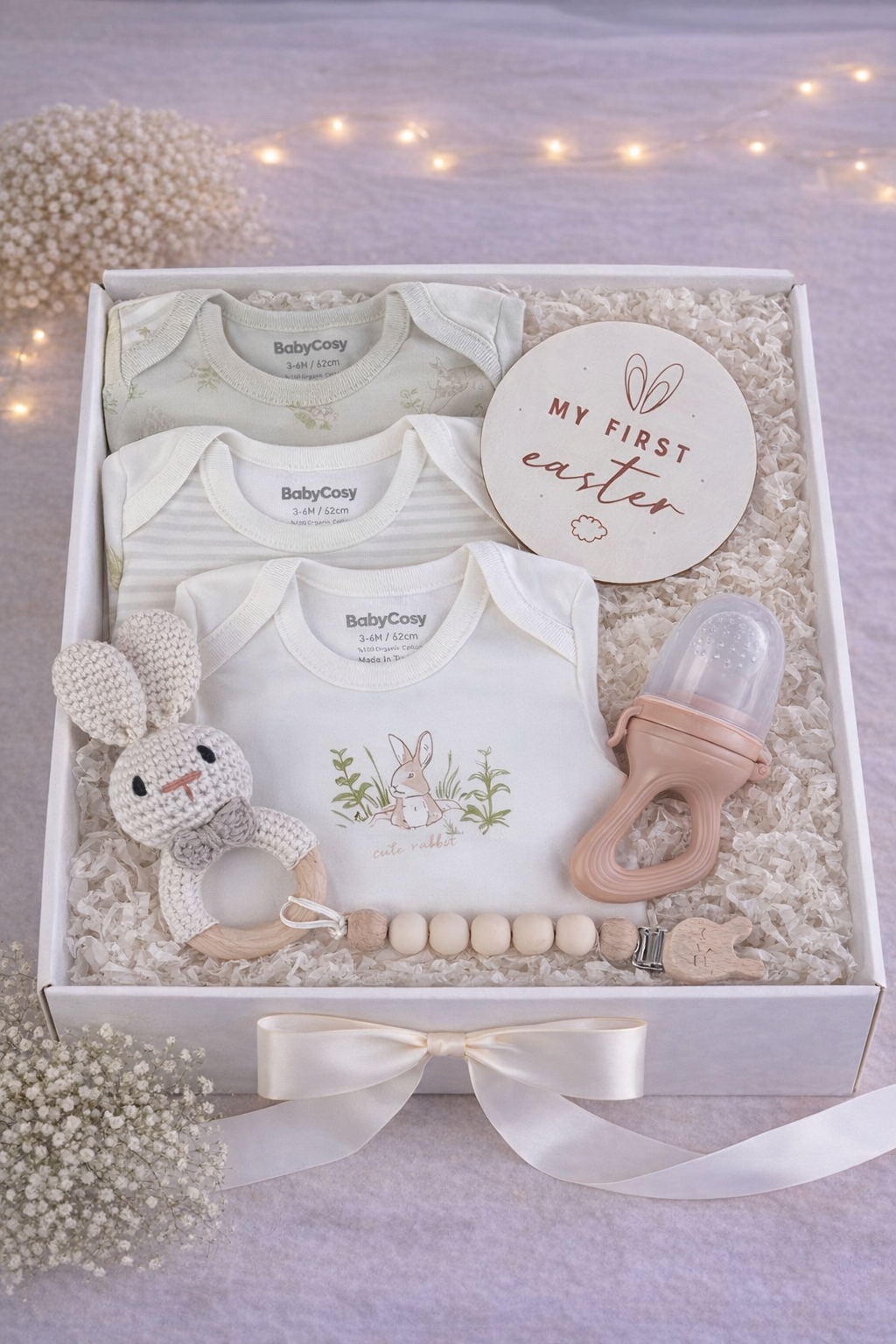Geschenkpaket „Mein erstes Ostern“ – Bio-Baumwolle und unbedenkliche Zusatzstoffe 