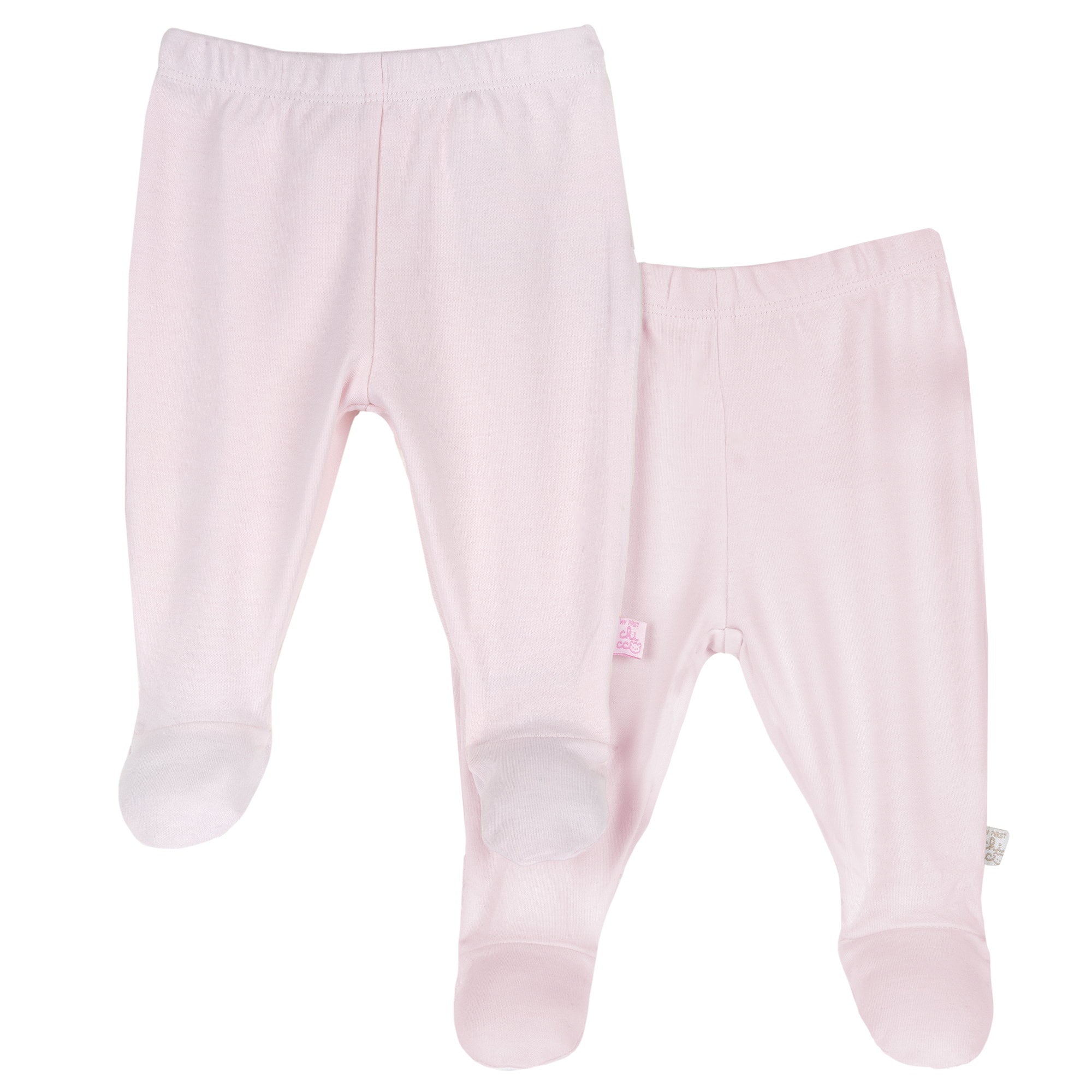 Chicco Baby Basic – Pamučne hlačice sa stopicama, 2 komada