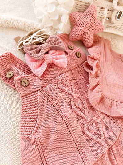 Babygeschenkset in einem eleganten Koffer – „Blush Knit“