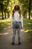 Graue Jeanshose für Mädchen