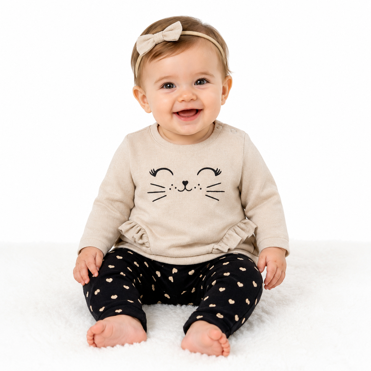 Chicco Baby Kitty Set - T-shirt and Leggings with Hearts