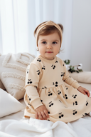 VAUVA dječja haljina od organskog pamuka s trakicom – Trešnja i Cvjetni motiv