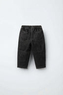 La'ciel Paris Kinder-Jeanshose - schwarzer gewaschener Denim (elastischer Bund)