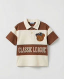 La'ciel Paris Kinder-Poloshirt "Classic League 74" - creme/braun (gestreift)