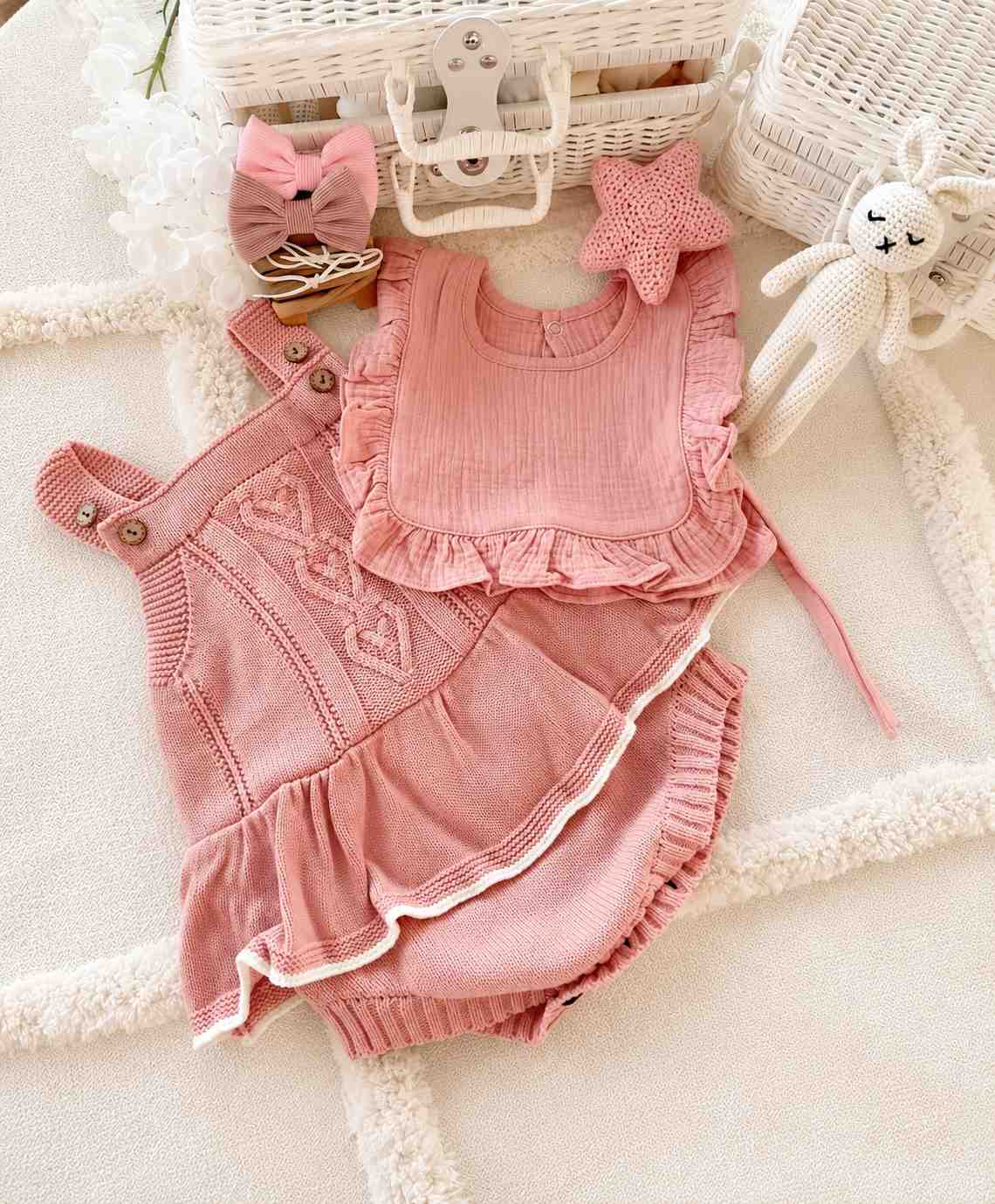 Babygeschenkset in einem eleganten Koffer – „Blush Knit“