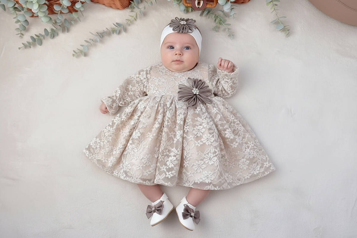 Svečani set za bebe-creme boje