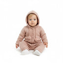 Zimski pleteni kombinezon za bebe s kapuljačom