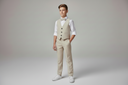 Festlicher Kinderanzug „Beige“ – Weste, Hemd, Hose und Fliege (110–152)