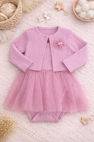 Kinderset mit Strickjacke und Tüllrock