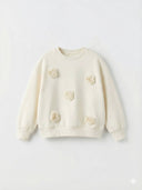 La'ciel Paris Kinder-T-Shirt mit 3D-Rosenmotiv – creme/elfenbein