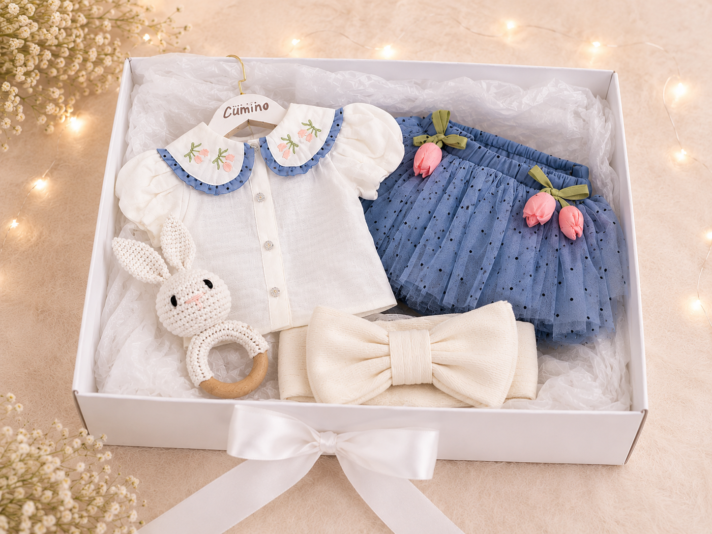 Poklon set za djevojčicu | Elegant Blue Tulip Baby Gift Box