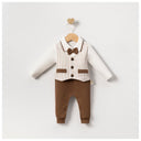 Bebi svečani kombinezon s prslukom i leptir mašnom – 100% pamuk (3–9 mj)