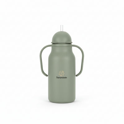 Šaramondo Umweltfreundliche Kinder-Trinkflasche mit Strohhalm