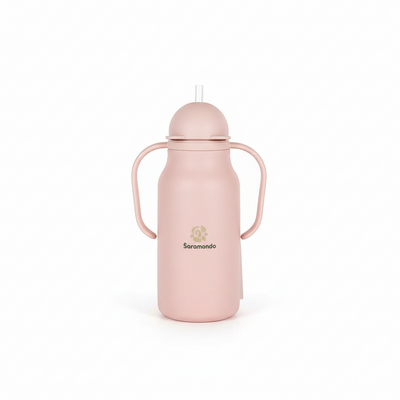 Šaramondo Umweltfreundliche Kinder-Trinkflasche mit Strohhalm