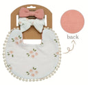Set za bebe – podbradnik i traka za kosu (cvjetni uzorak)