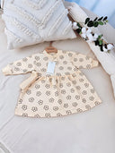 VAUVA Babykleid aus Bio-Baumwolle mit Schleife – Kirsch- und Blumenmotiv
