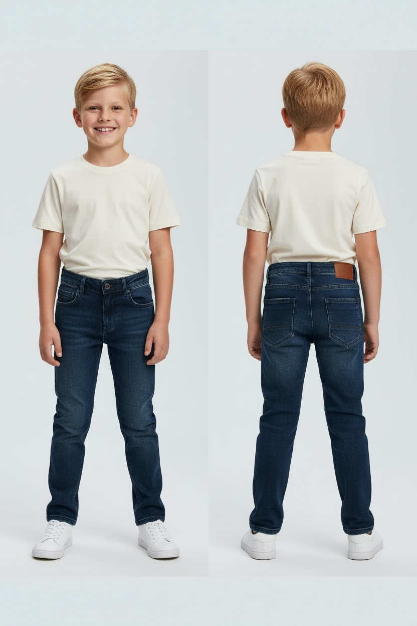 Dark blue pants made of 100% cotton