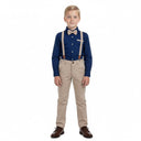 Elegant children's set with shirt, trousers and suspenders (110-128)