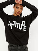 Oversized sweatshirt with ATTITUDE embroidery