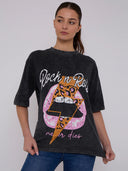Acid wash printed t-shirt