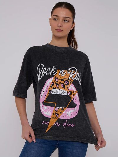 T-Shirt mit Acid-Wash-Print