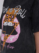Acid wash printed t-shirt