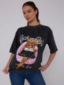 Acid wash printed t-shirt